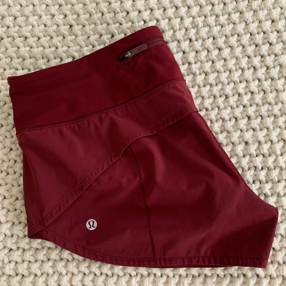 Maroon Lululemon shorts